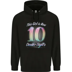 10 Year Old Birthday Girl Double Digits 10th Childrens Kids Hoodie