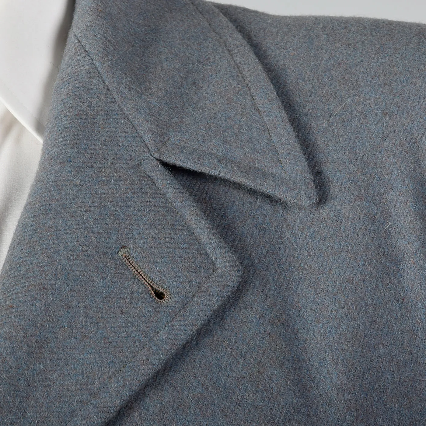 1950s Mens Gray and Blue Overcoat