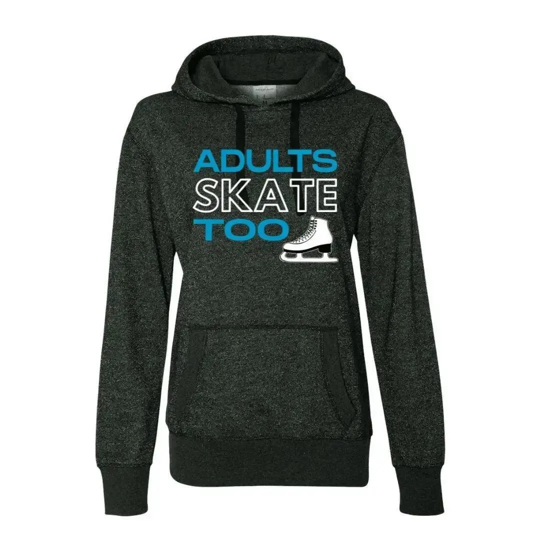 Adults Skate Too Women's Glitter Hoodie