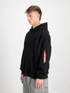 Alpha Industries Felpa Over Unisex C/cappuccio Nero Uomo