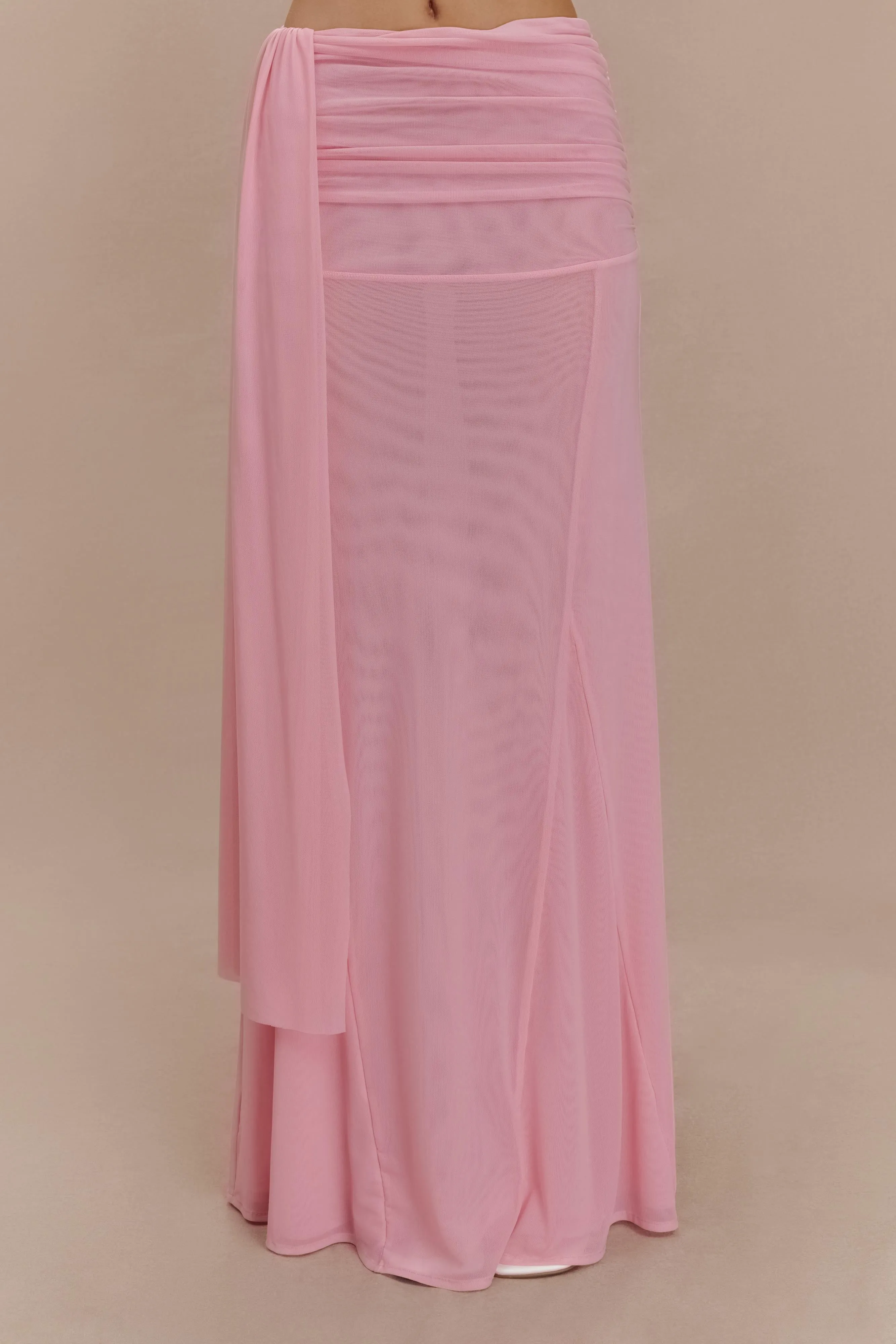 Arna Mesh Maxi Skirt - Candy Pink