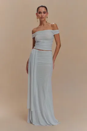 Arna Mesh Maxi Skirt - Pale Blue