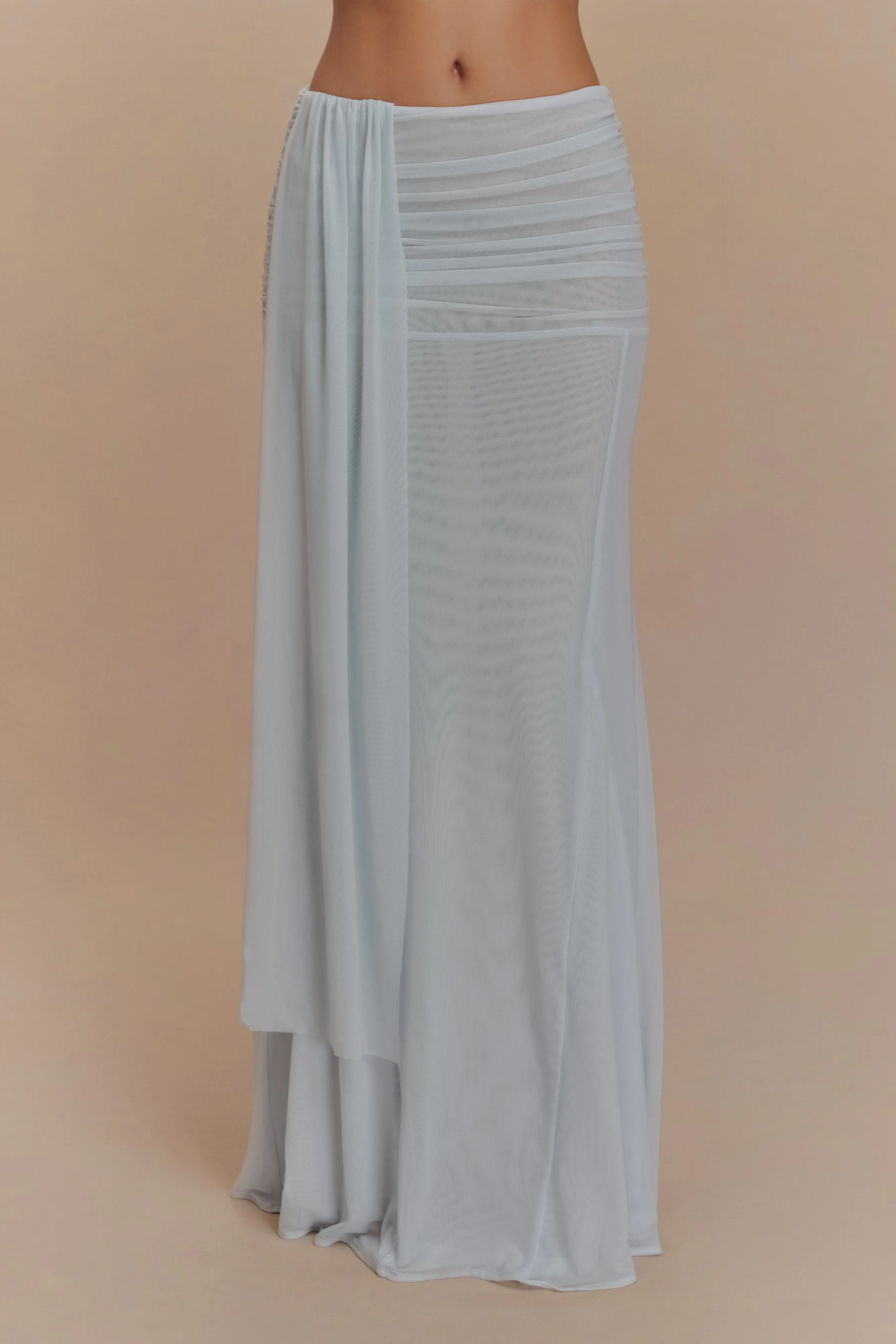 Arna Mesh Maxi Skirt - Pale Blue