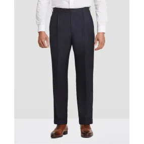 Bennett Double Pleated Super 120s Wool Serge Trouser in Midnight (Full Fit) by Zanella