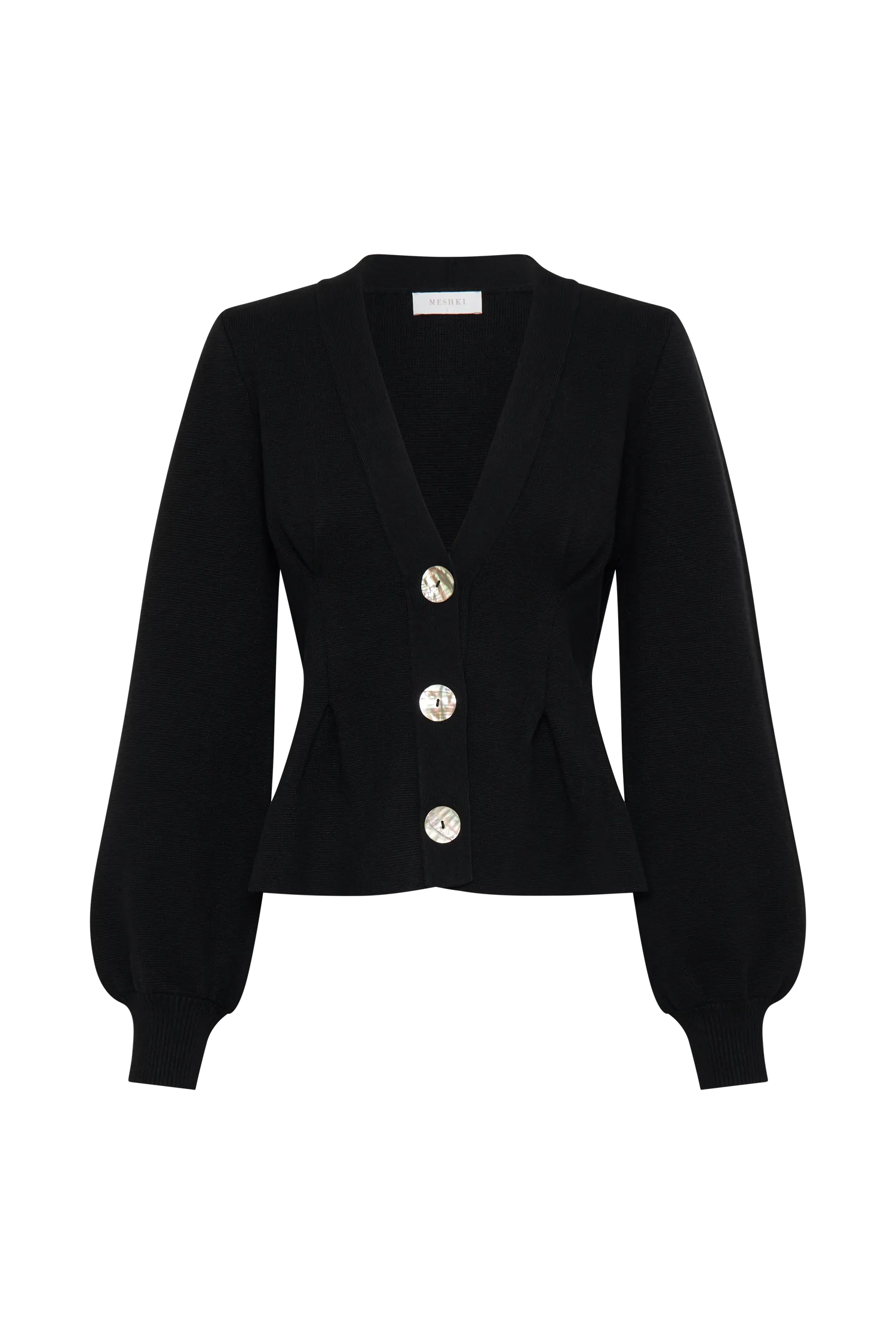 Beverly Knit Cinched Cardigan - Black