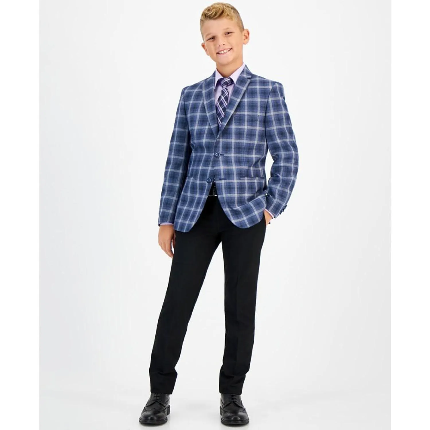 Big Boys Silver Slim Fit Stretch Suit Jacket