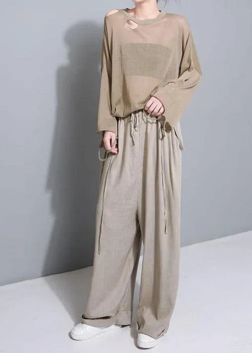 black casual cotton wearing methods pants plus size linen wide leg pants