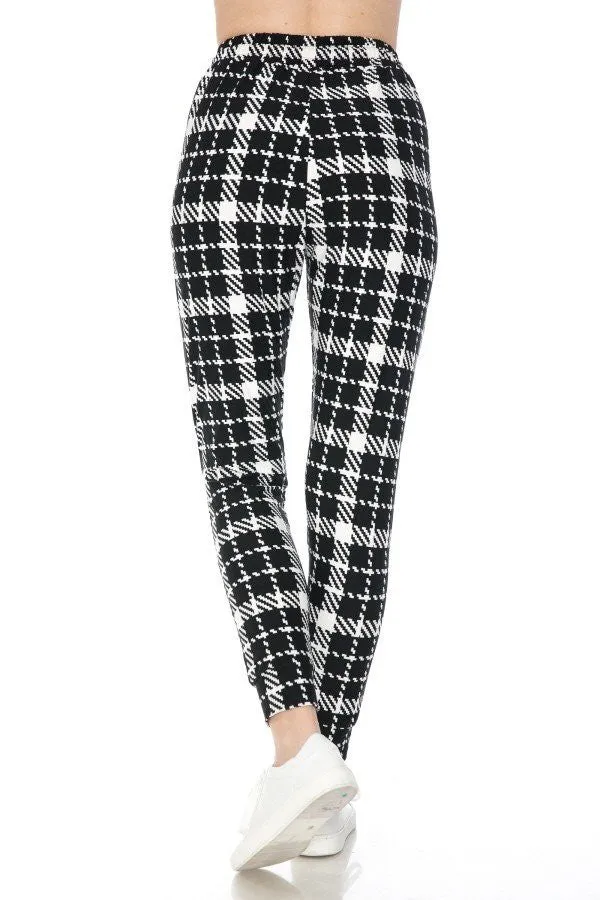 Black Plaid Butter Soft Joggers