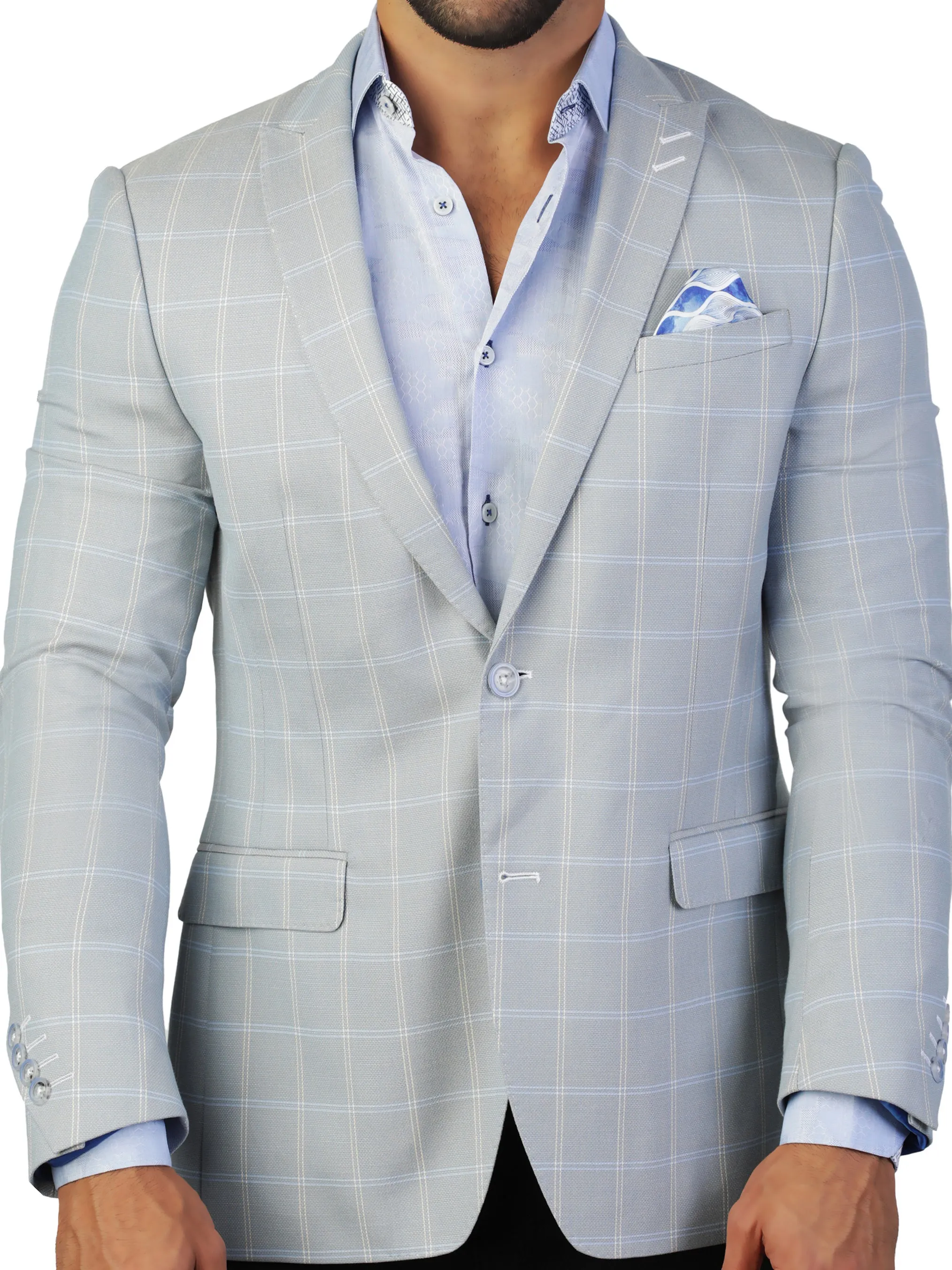 Blazer Descartes Ecossais Blue