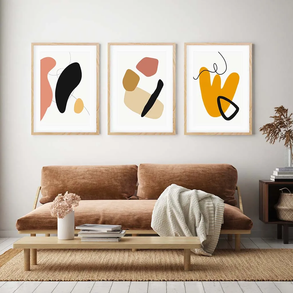 Bold Organic Shapes - Set Of 3 Prints