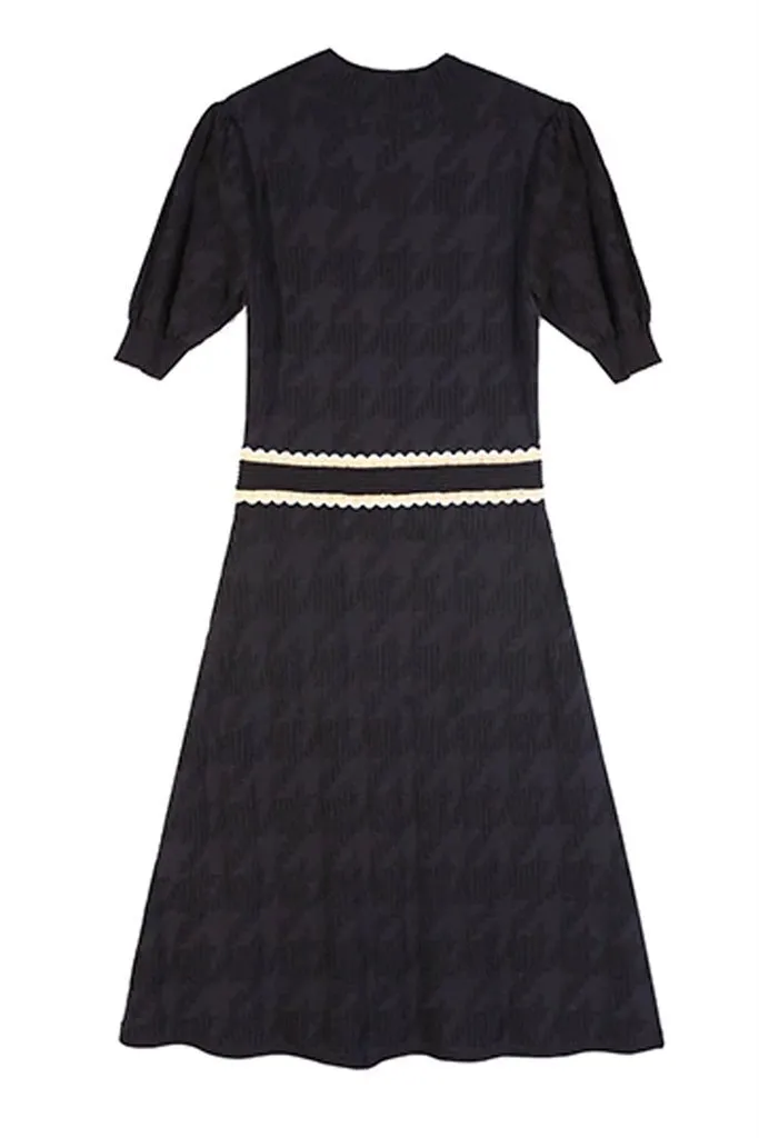 Callina Black Jacquard-knit Dress