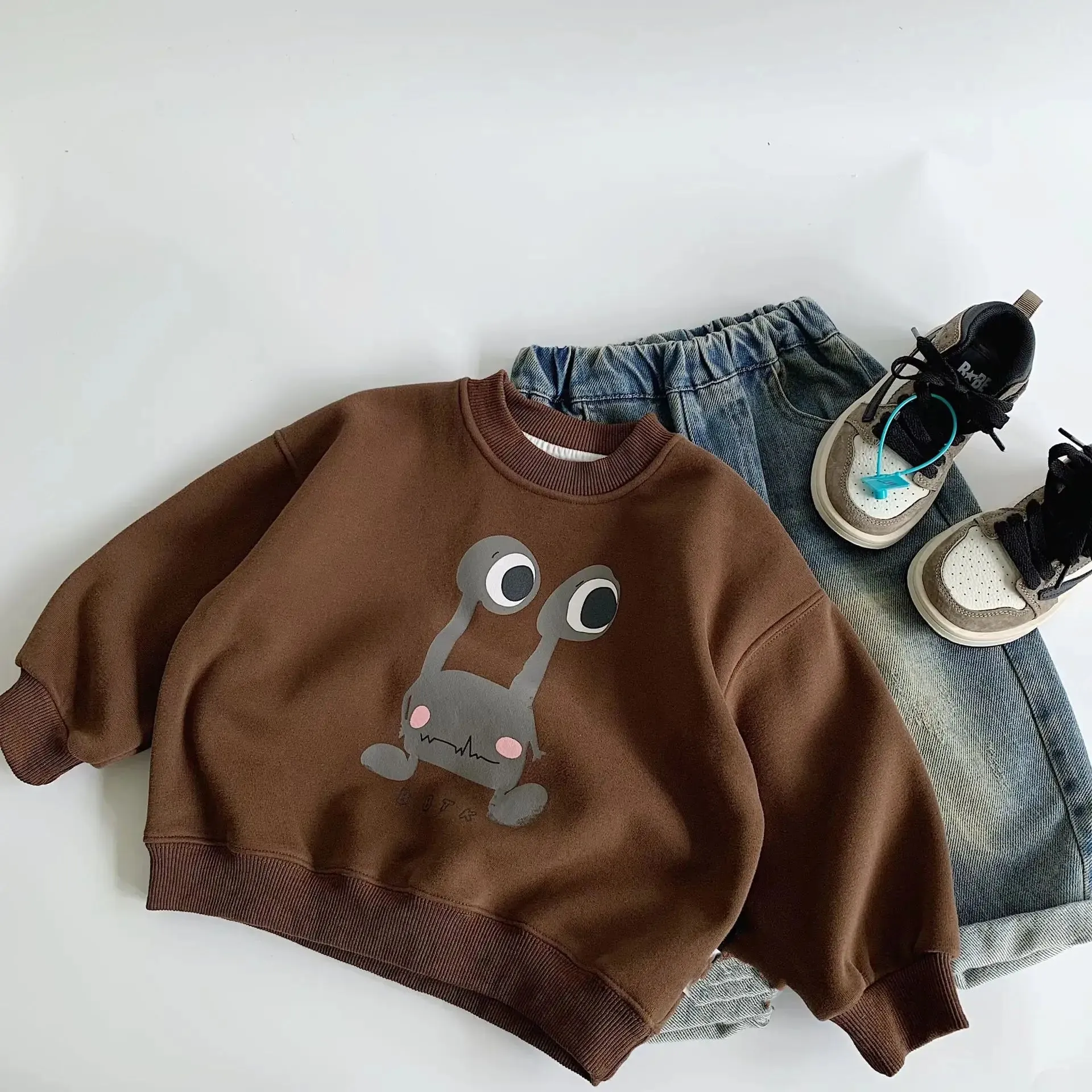 Cartoon Print Crew Neck Sweatshirt