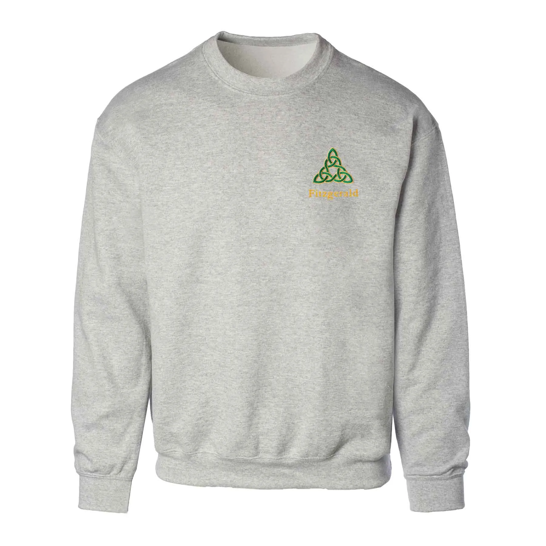 Celtic Triangle Knot Embroidered Personalized Sweatshirt- Gray