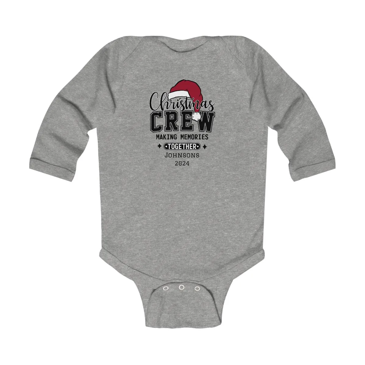 Custom Christmas Crew, Making Memories Together Infant Long Sleeve Bodysuit