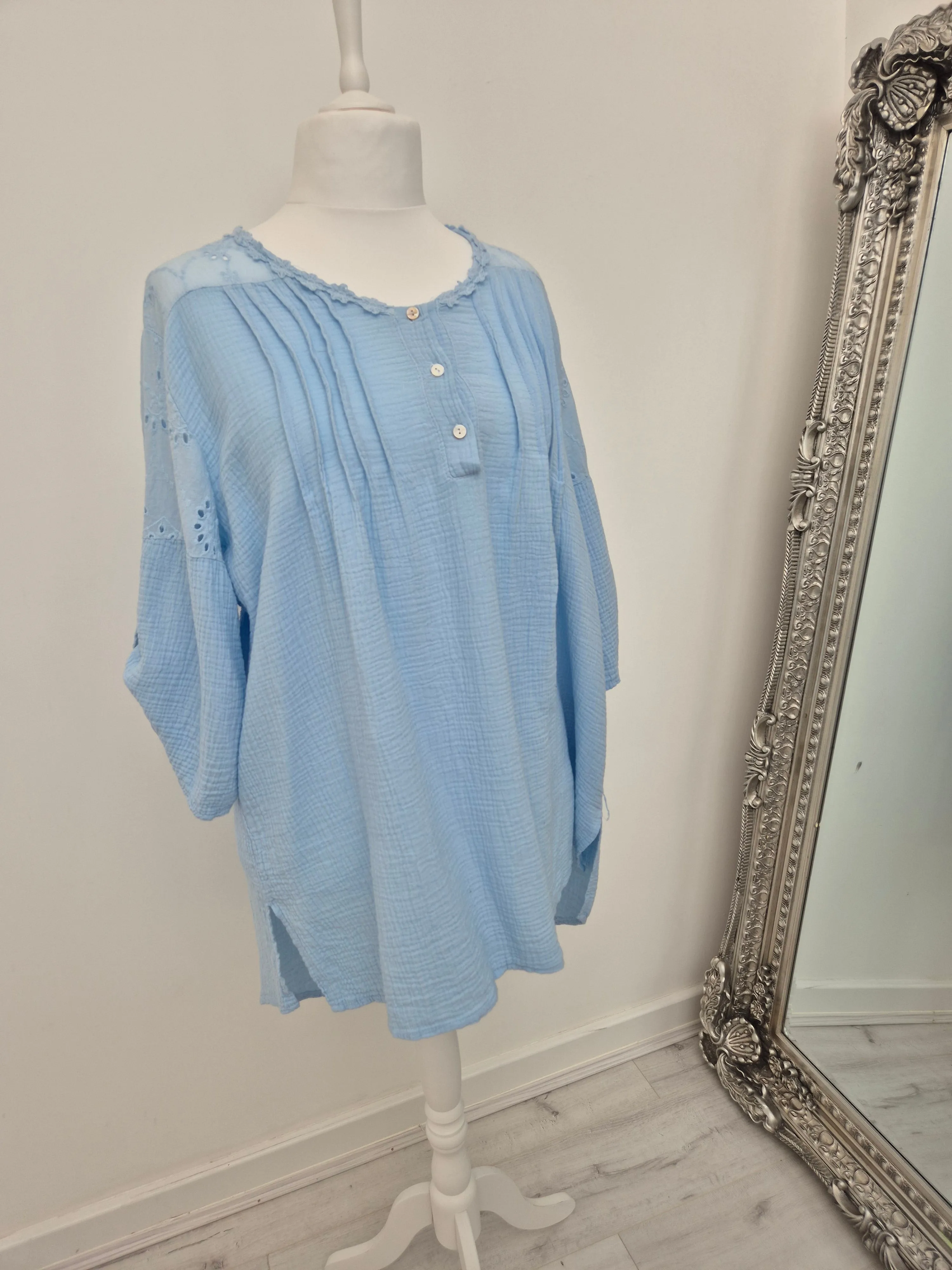 Daisy Cheesecloth (Waffle) Tunic Top - (choose your colour)