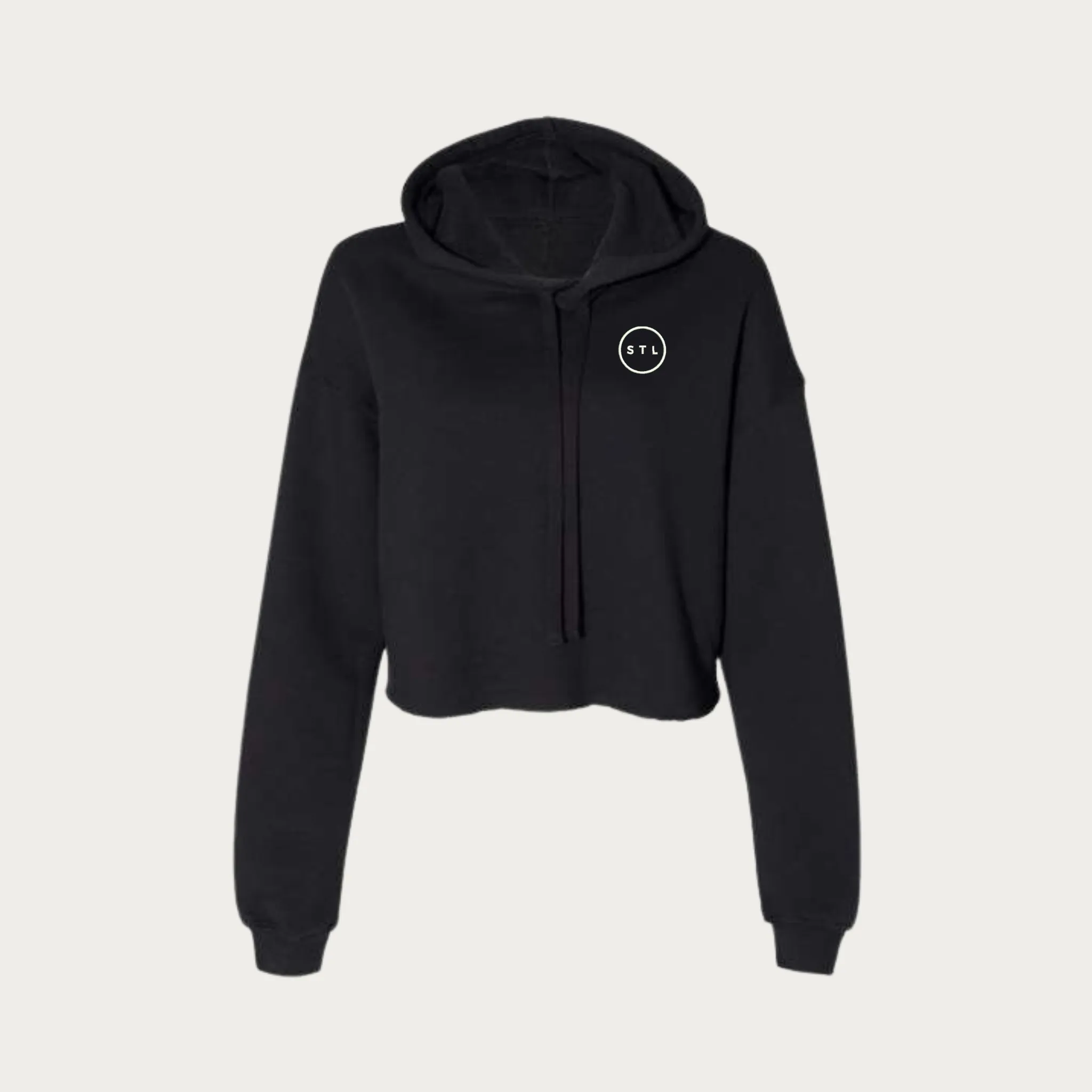 Embroidered City Circle Crop Hoodie