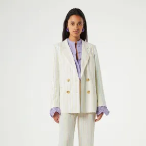 Fabienne Chapot Roger Striped Blazer in Lime Light