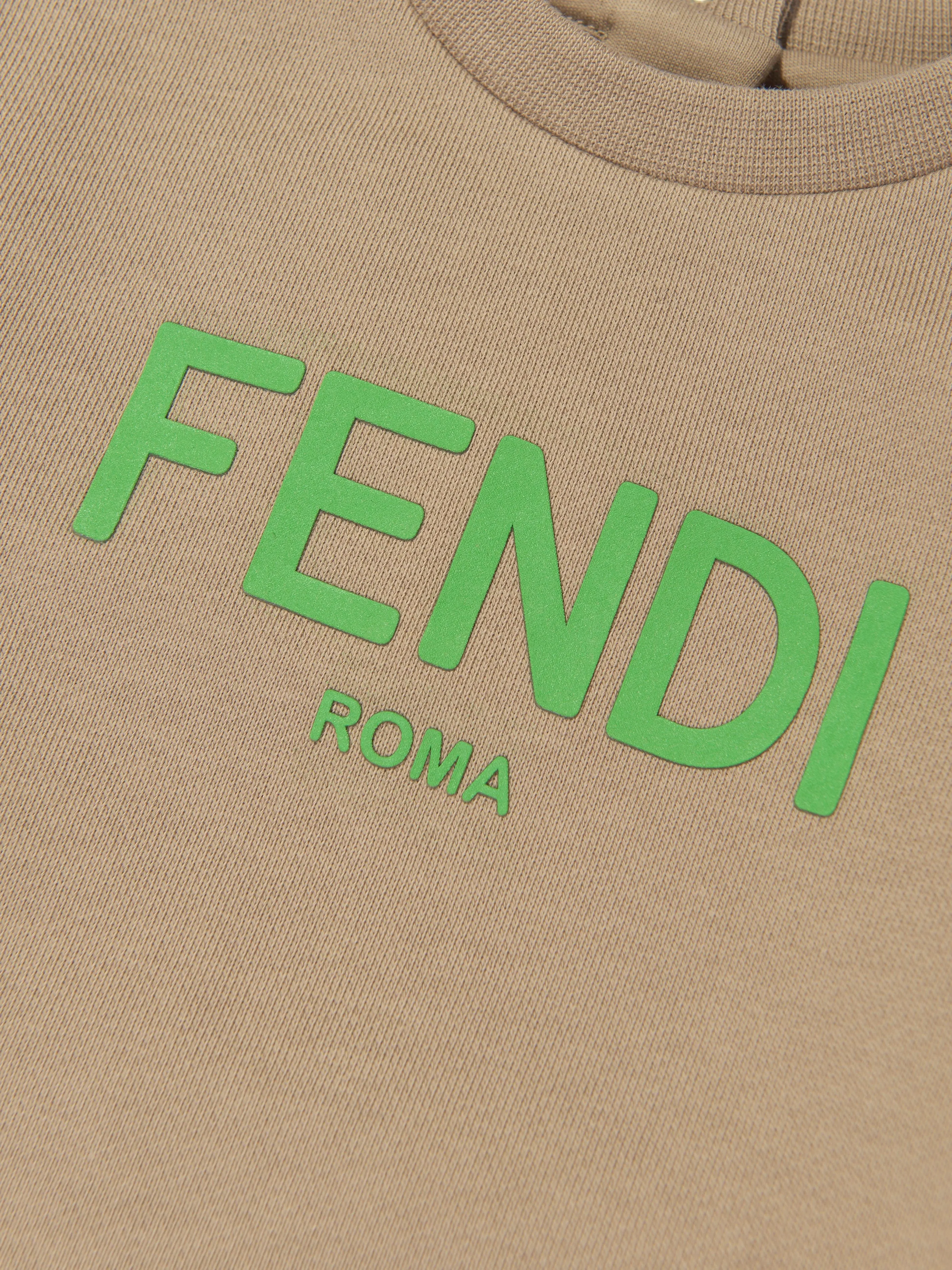 Fendi Baby Logo Sweatshirt in Beige