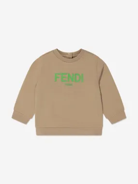 Fendi Baby Logo Sweatshirt in Beige