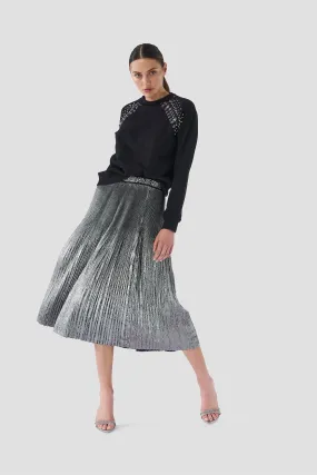 Foil Pleated Skirt