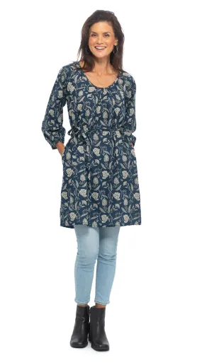 Gayatri Tunic - sapphire - org.cotton blockprint