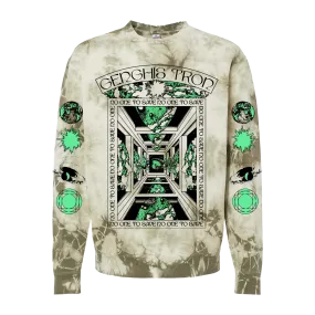 Genghis Tron "Great Mother" Premium Olive Tie-Dyed Crewneck