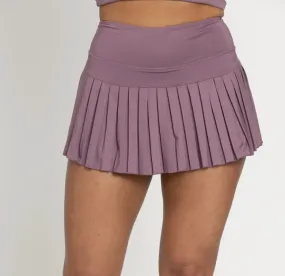 Gold Hinge Pleated Tennis Skirt Plum