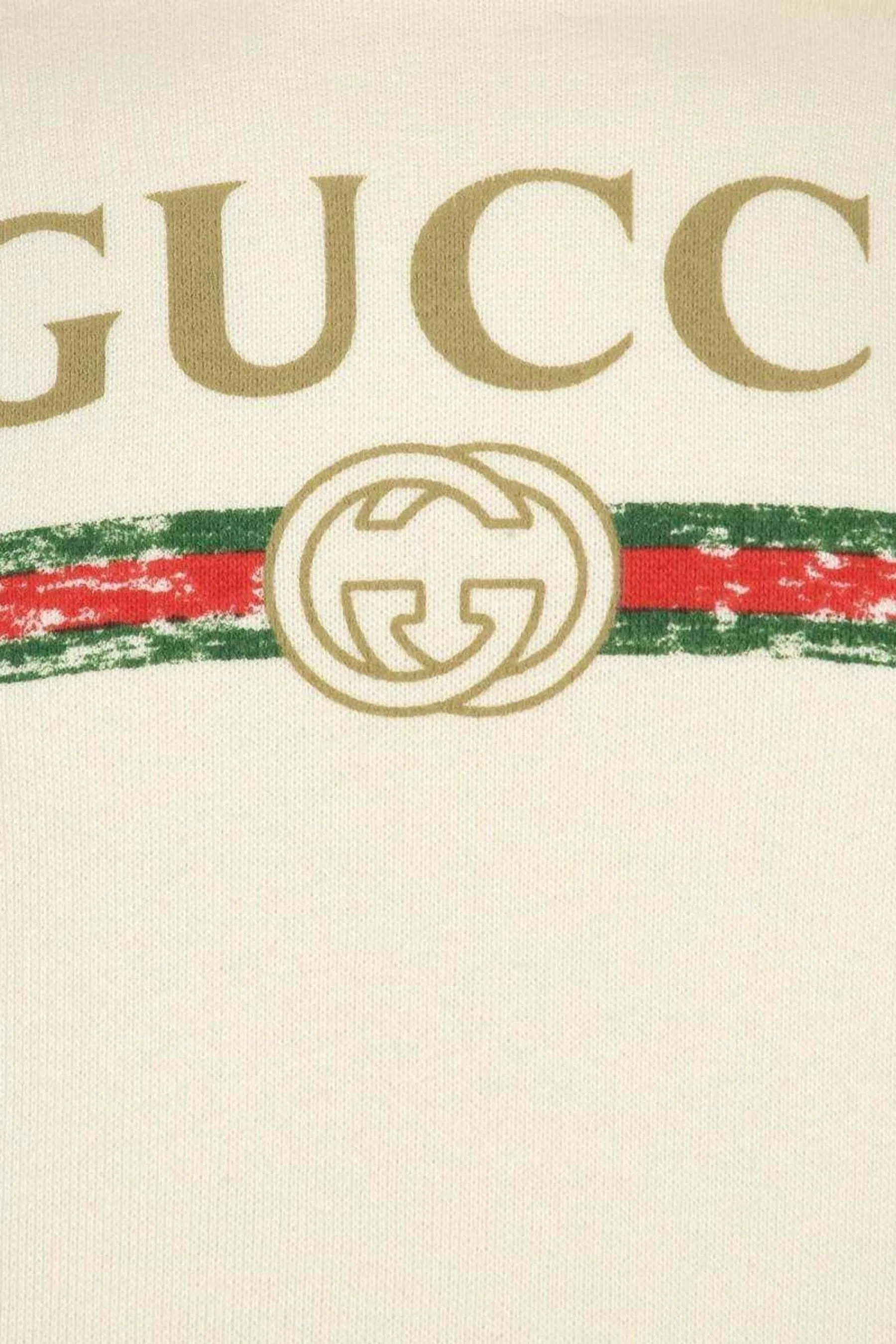 Gucci Baby Logo Print Hoodie in Ivory