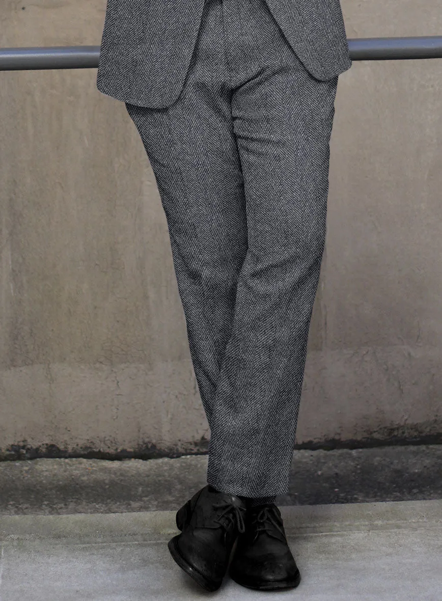 Highlander Heavy Charcoal Herringbone Tweed Pants