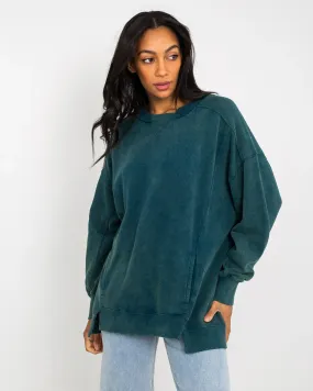 Intercept Tunic Sweatshirt in Emerald Green