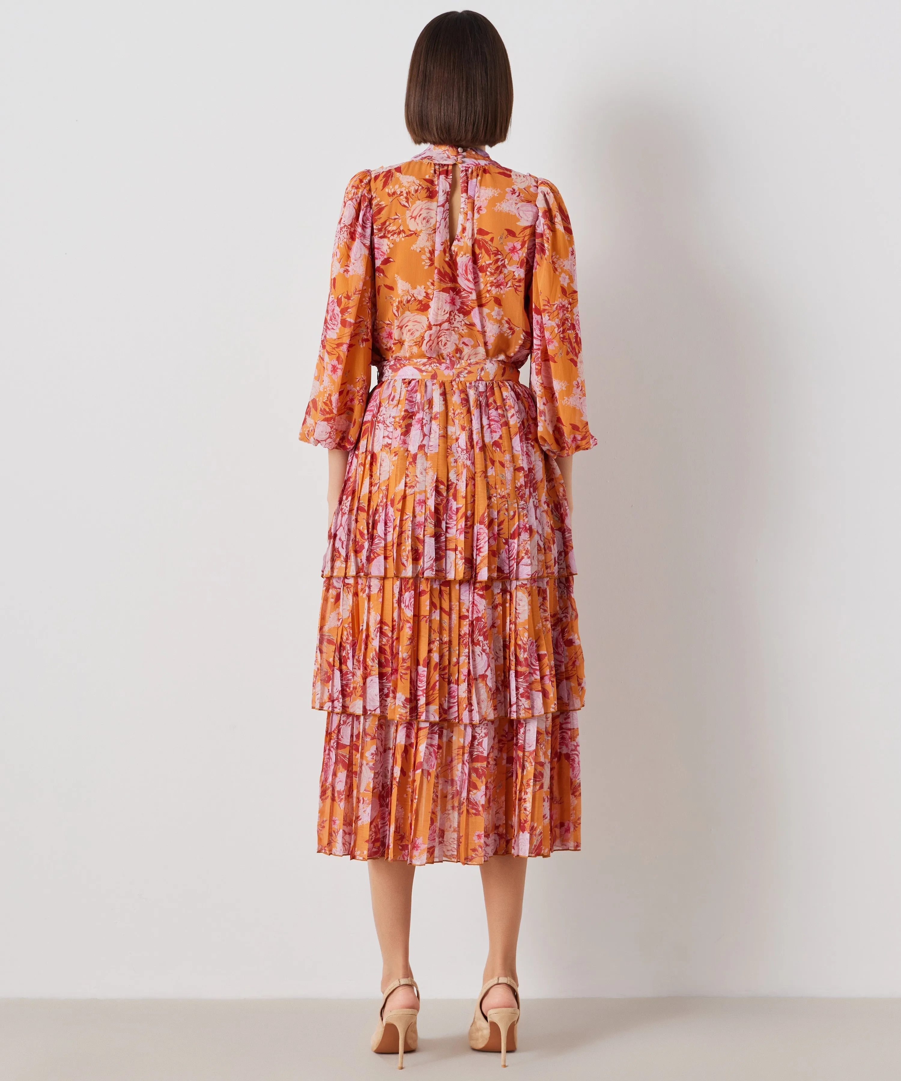 Ipekyol Floral Layered Midi Skirt Orange