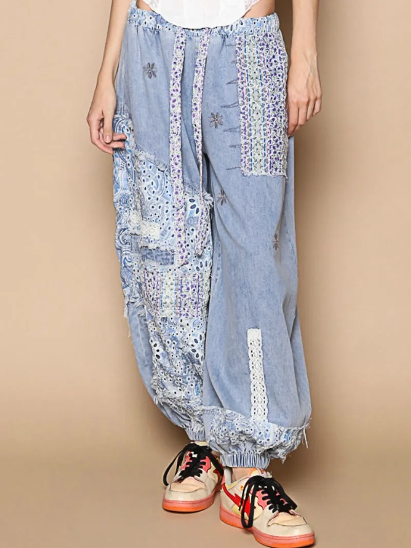 Jens cargo crochet patched joggers