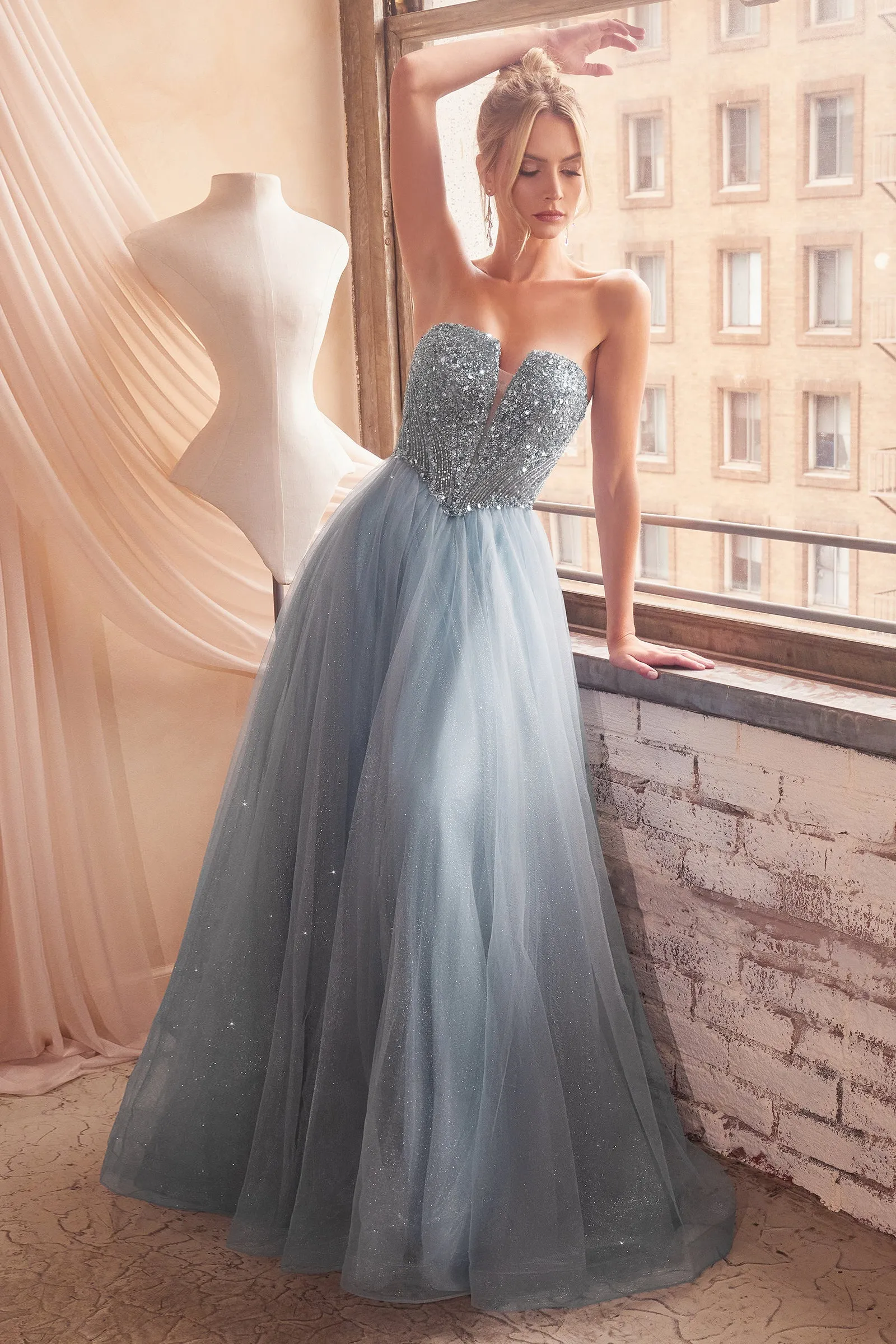 LEIA Strapless Bustier Tulle A-Line Ball Gown Formal Dress