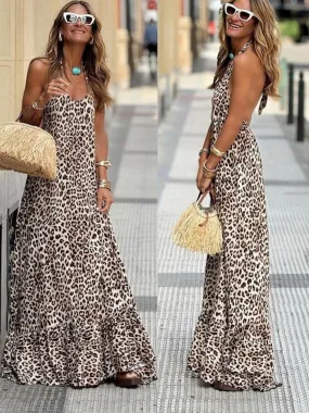 Leopard Print Slip Dress