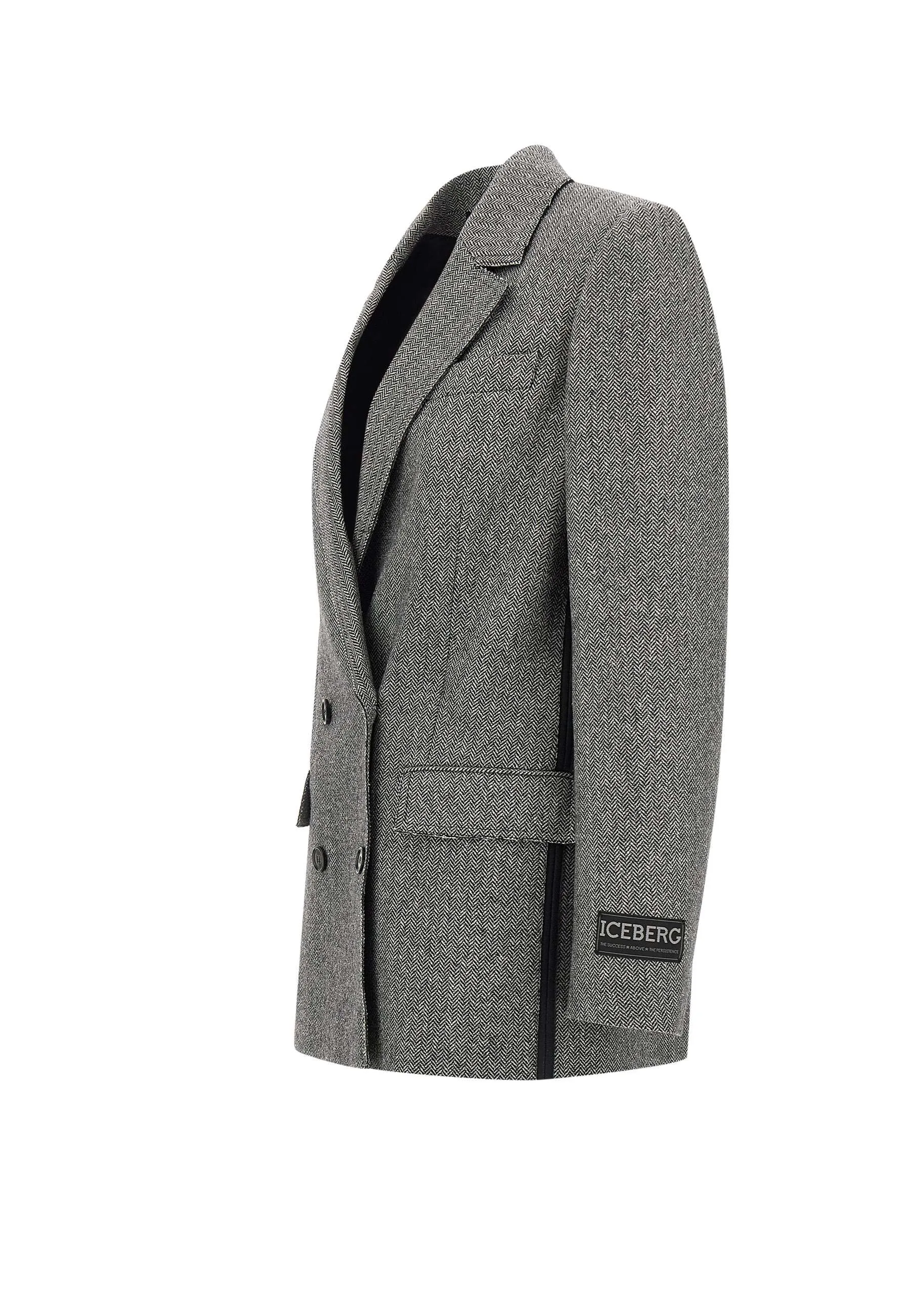 Light Gray Herringbone Blazer