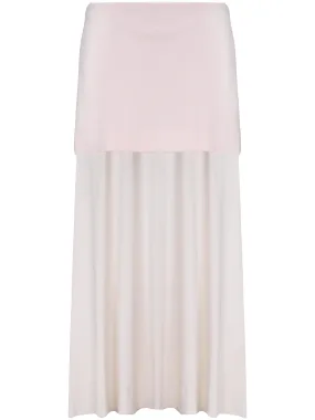 Light Pink Layered Wool Skirt