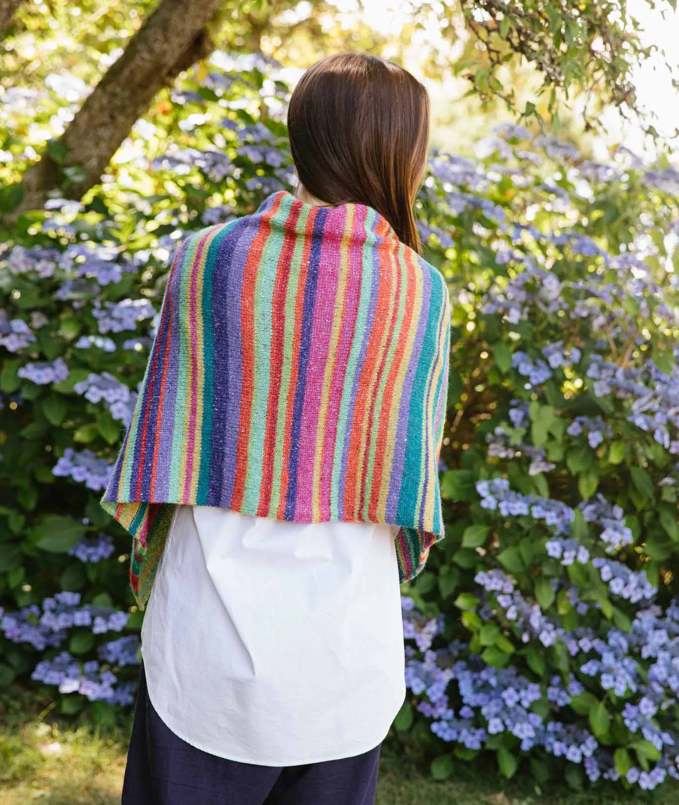 Lucky Striped Poncho: In 6 or 10 Colors Using Rowan Felted Tweed