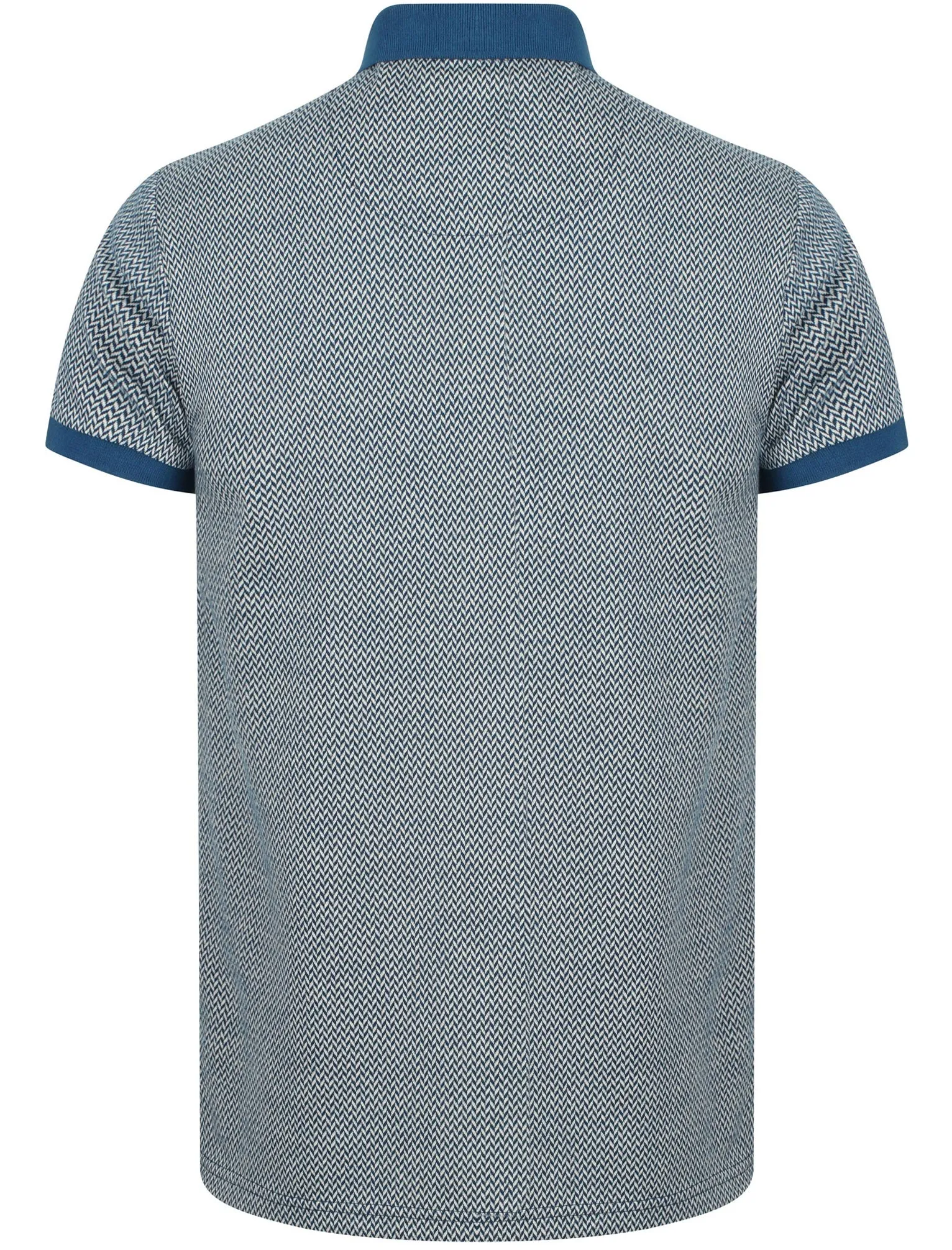 Malvern Jacquard Jersey Polo Shirt In Teal Blue - Le Shark