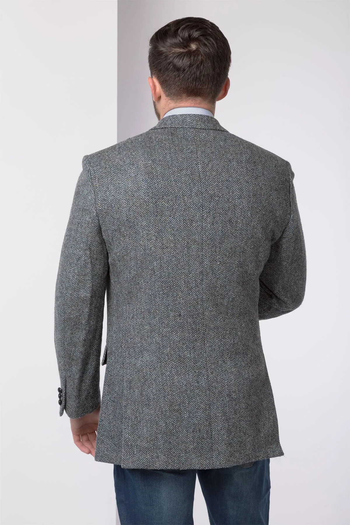 Men's Grey Harris Tweed Jacket - Dalmore