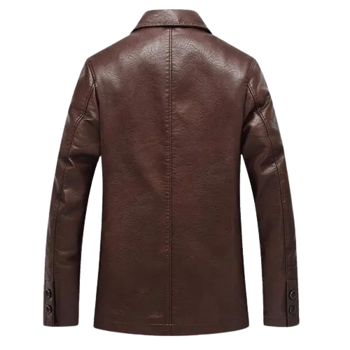 Mens Marcus Front Button Genuine Lambskin Leather Blazer