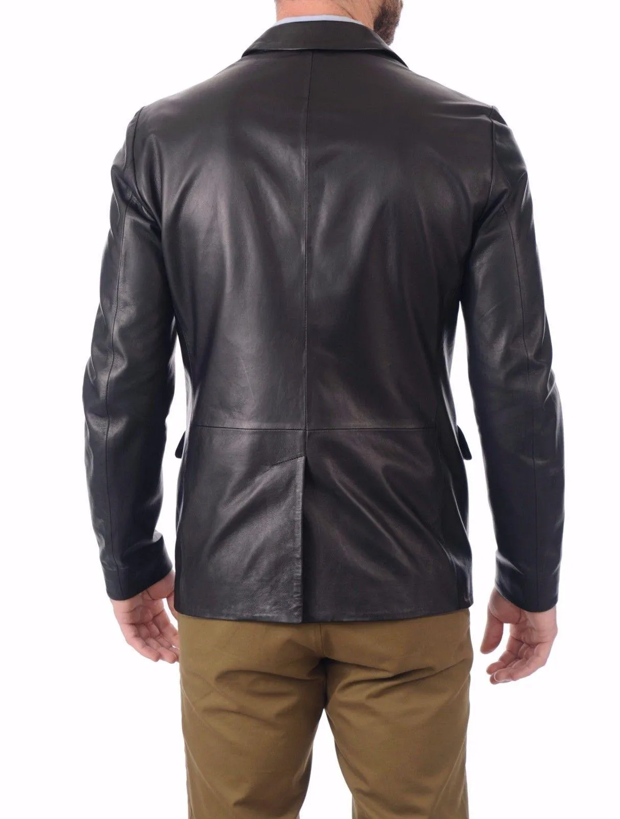 Men's TWO BUTTON Leather Blazer TB013