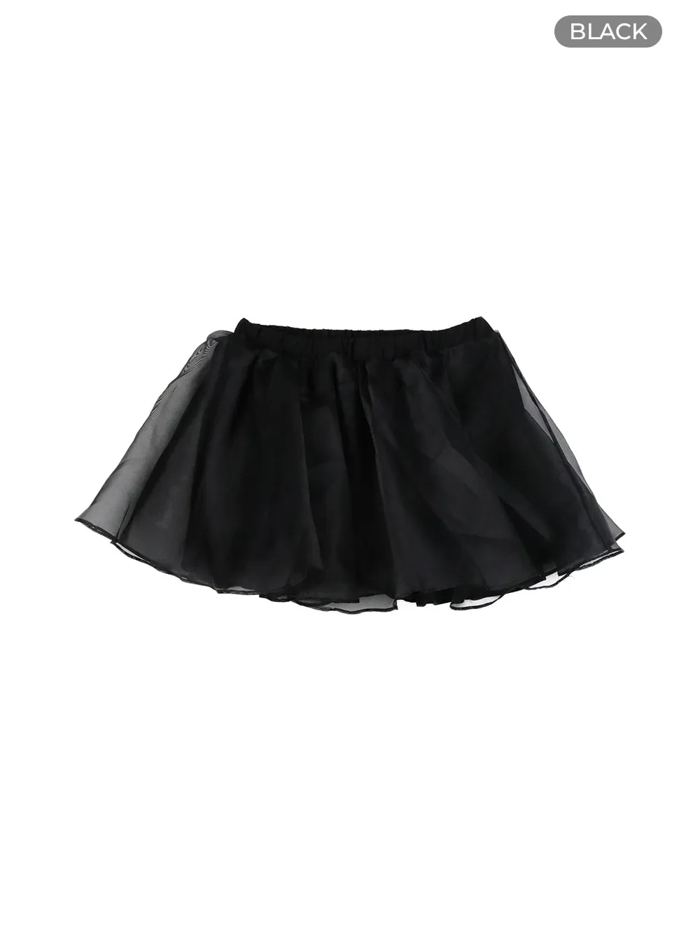 Mesh Layered Flare Banded Mini Skirt CM425