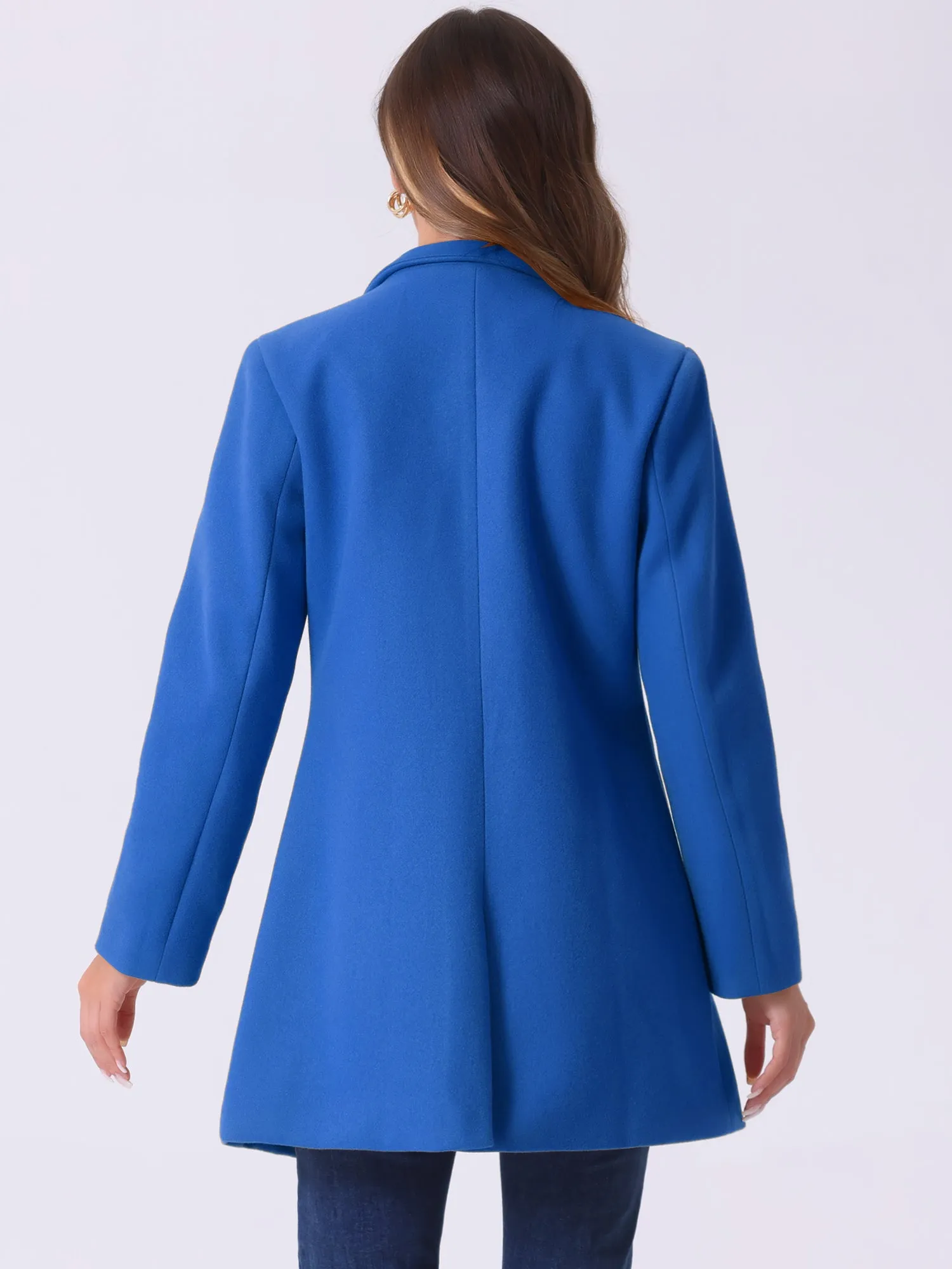 Mid-thigh Stand Collar Single Breasted Long Coat