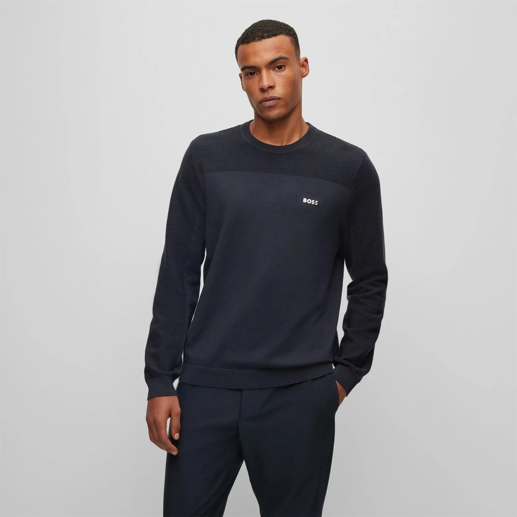 Momentum-X_CN Wool Blend Regular Fit Sweatshirt Dark Blue - AW23