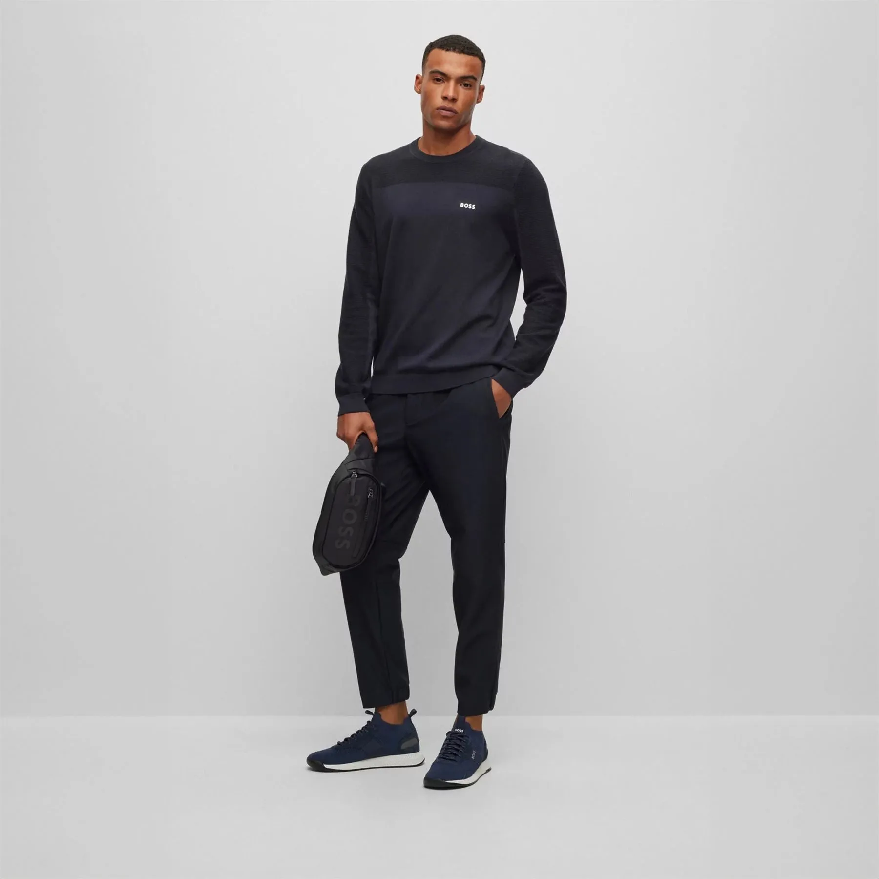 Momentum-X_CN Wool Blend Regular Fit Sweatshirt Dark Blue - AW23