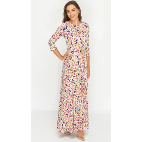 Multi Foliage Belted Maxi