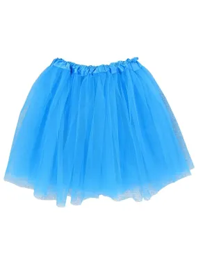 Neon Blue Plus Size Adult Tutu Skirt - Women's Plus Size 3- Layer Basic Ballet Costume Dance Tutus