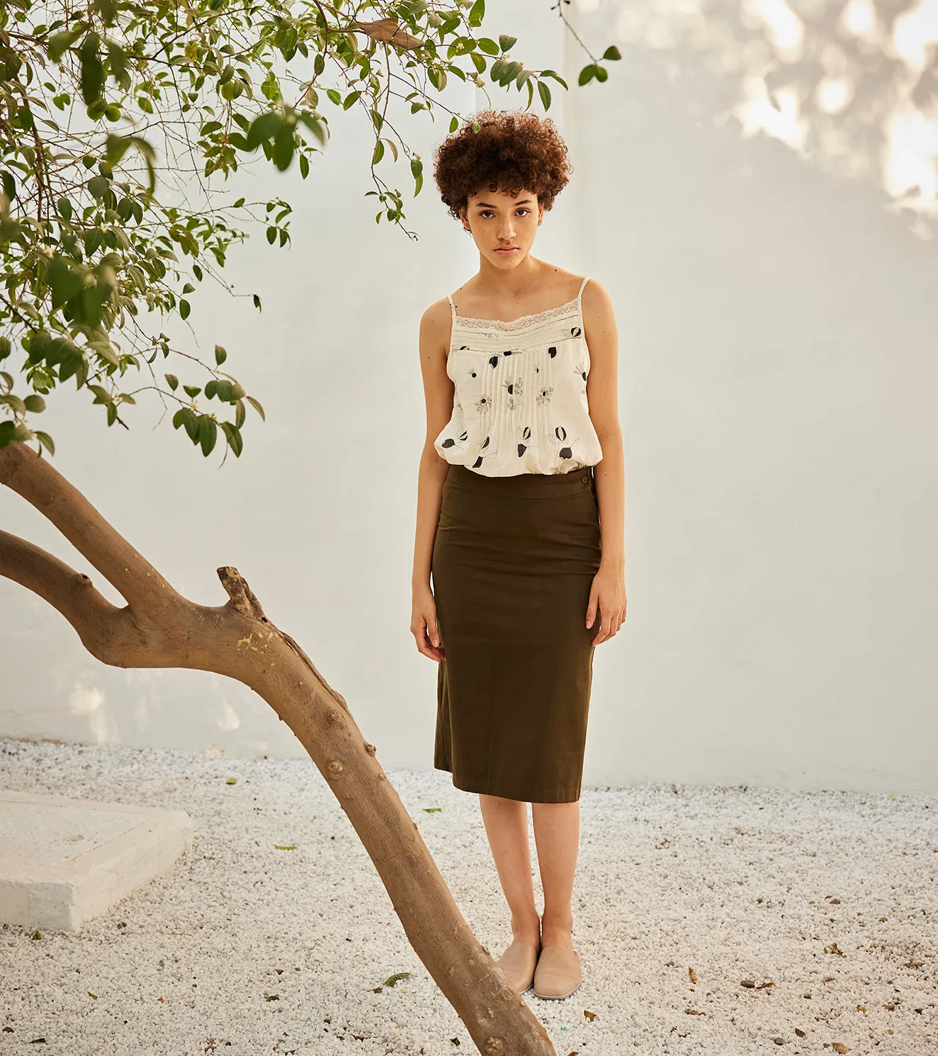 Olive Pencil Skirt