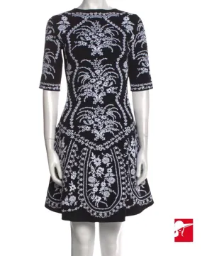 Oscar de la Renta floral print knit mini dress size 2/4