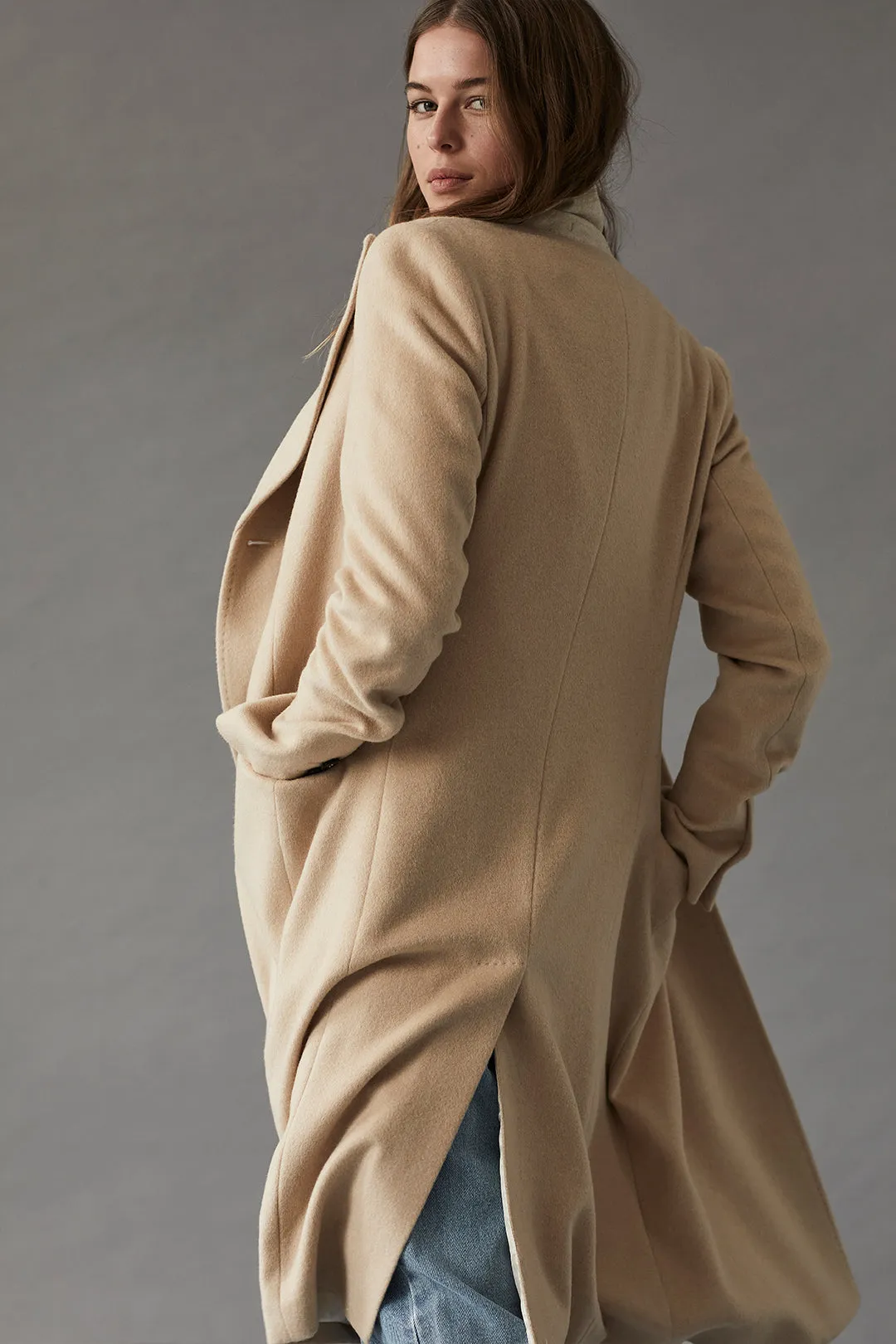 Pale Camel Double Breasted Overcoat